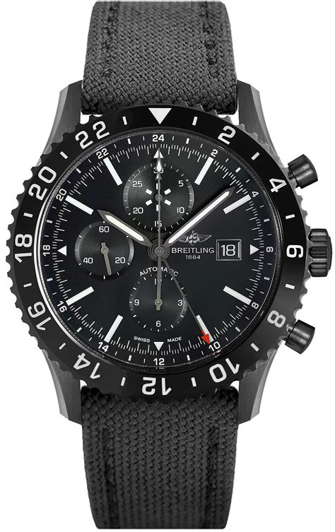 Breitling Chronoliner Blacksteel Watch 